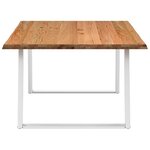 vidaXL Table à manger marron clair bois de chêne massif