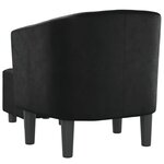 vidaXL Fauteuil avec repose-pied noir similicuir