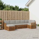 vidaXL Ensemble de canapé d'angle 6 Pièces Naturel et gris clair