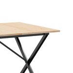 vidaXL Table à manger cadre en X 180x90x75 cm bois de pin massif fonte