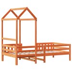 vidaXL Cadre de lit avec toit sans matelas cire marron 90x200 cm