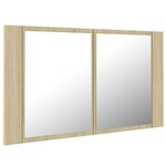 vidaXL Armoire à miroir à LED de bain Chêne sonoma 80x12x45 Acrylique