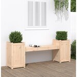 vidaXL Banc avec jardinières 180x36x63 cm bois massif de pin