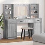 vidaXL Ensemble de Coiffeuse 3 Pièces Sonoma gris 78.5 x 41 x 135 cm