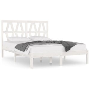 vidaXL Cadre de lit Blanc Bois de pin massif 120x200 cm