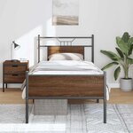 vidaXL Cadre de lit sans matelas chêne marron 90x190cm bois ingénierie