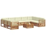 vidaXL Ensemble de canapés d'extérieur 10 Pièces Naturel et Crème