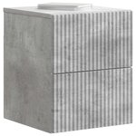 vidaXL Cabinet de chevet mural Gris béton 33 x 34 5 x 40 cm