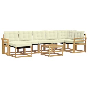 vidaXL Ensemble de canapés d'extérieur 8 pc Blanc et crème