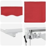 vidaXL Auvent Rétractable Rouge 350x200 cm tissu