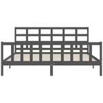 vidaXL Cadre de lit sans matelas gris 200x200 cm bois massif de pin