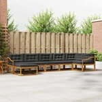 vidaXL Ensemble de canapés d'extérieur 7 Pièces Naturel et Anthracite