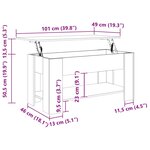 vidaXL Table basse chêne sonoma 101x49x52 cm bois d'ingénierie