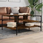 vidaXL Table basse chêne fumé 100x100x48 5 cm bois d'ingénierie