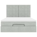 vidaXL Cadre de lit ottoman avec matelas gris clair 140x200 cm velours