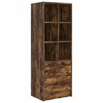 vidaXL Bureau avec tiroir avec étagère avec stockage 2 Pièces Chêne fumé