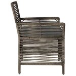 vidaXL Chaise d'Extérieur 2 Pièces Gris et Gris foncé polyrotin