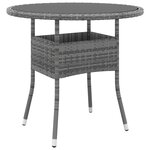 vidaXL Mobilier à dîner de jardin 3 Pièces Résine tressée Gris