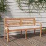vidaXL Banc Batavia avec coussin 150 cm Bois de teck massif