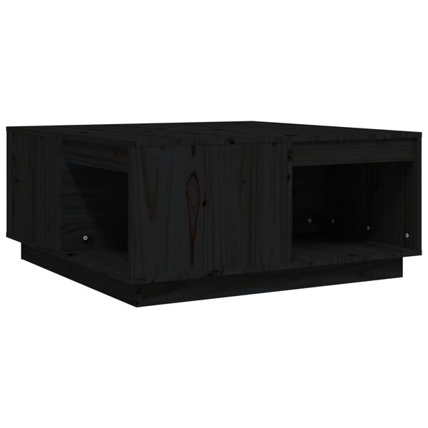 vidaXL Table basse Noir 80x81x36 5 cm Bois massif de pin