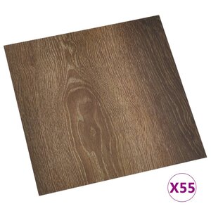 vidaXL Dalles de plancher autoadhésives 55 Pièces PVC 5 11 m² marron