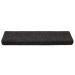 vidaXL Tapis d'escalier autocollants 10 pièces 65 x 21 x 4 cm Noir Bord rectangulaire
