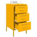 vidaXL Tables de chevet 2 Pièces jaune moutarde 36x39x68 cm acier