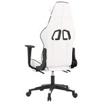 vidaXL Chaise de jeu de massage avec repose-pied Blanc&Noir Similicuir