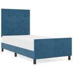 Lit vidaXL Bleu foncé 100x200 cm Velours