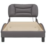 vidaXL Cadre de lit avec lumières LED gris 90x190 cm similicuir