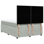 vidaXL Sommier à lattes de lit et matelas Gris clair 140x190cm Velours