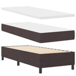 Lit avec sommier et matelas vidaXL & LED Marron Foncé 80x200 cm Tissu