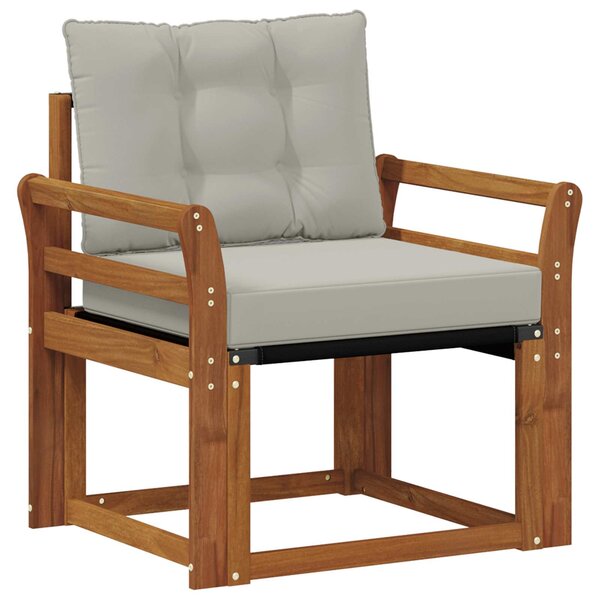 vidaXL Canapé d’extérieur Bois d'Acacia Massif Gris Naturel et Clair