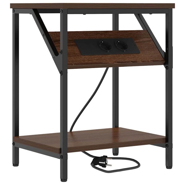 vidaXL Table de chevet Chêne marron 38 x 30 x 48 cm Bois d'ingénierie