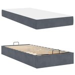 vidaXL Cadre de lit avec matelas Gris foncé 90 x 200 cm Velours