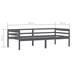 vidaXL Cadre de lit sans matelas gris foncé bois pin massif 90x200cm