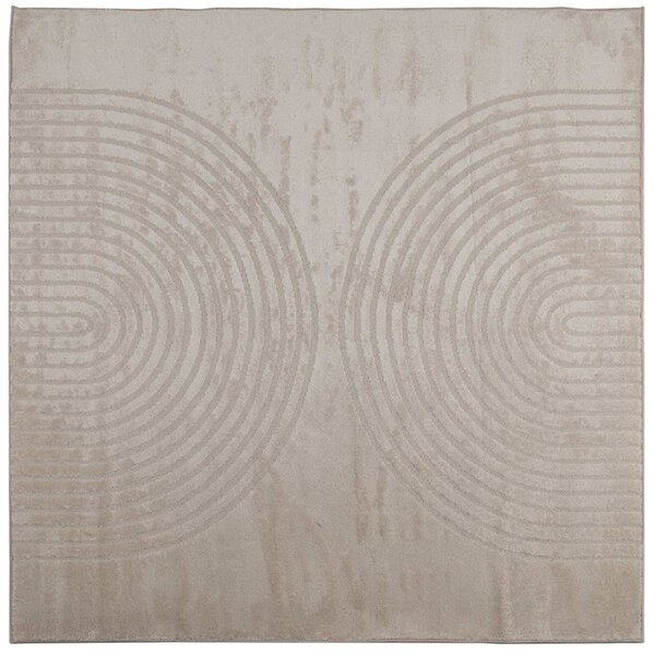 vidaXL Tapis de surface Carré HUARTE Beige 240 x 240 cm Polyester