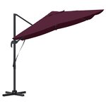 vidaXL Parasol déporté Rouge Bordeaux Polyester  Acier Grand
