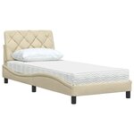 vidaXL Lit avec matelas crème 90x190 cm tissu