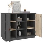 vidaXL Buffet Gris 100x40x75 cm Bois massif de pin