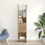 vidaXL Bibliothèque chêne artisanal 40 x 35 x 180 cm Bois d'ingénierie