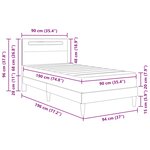 vidaXL Cadre de lit avec bandes LED Noir 90 x 190 cm Simili cuir