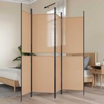 vidaXL Paravent 4 Panneaux Beige 200 x 180 cm Tissu