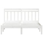 vidaXL Cadre de lit Blanc 135x190 cm Double Bois massif