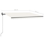 vidaXL Auvent manuel rétractable avec LED 450x300 cm Crème