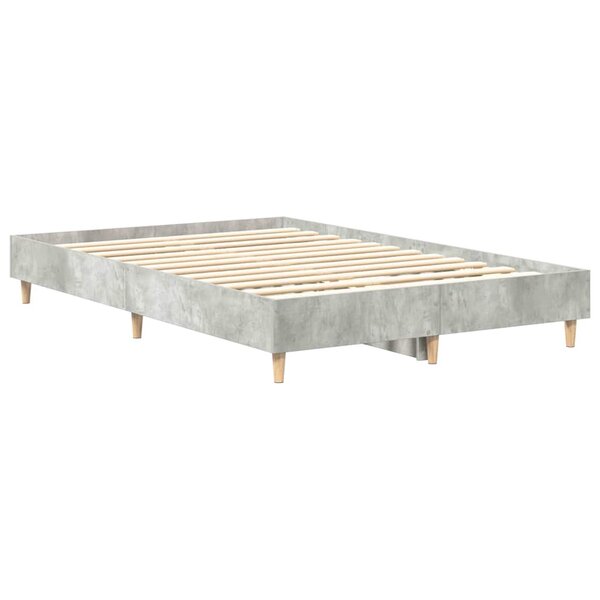 vidaXL Cadre de lit Gris béton 120 x 190 cm Bois d'ingénierie