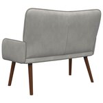 vidaXL Sofa 2 places Gris clair 115 x 61 x 87 cm Velours