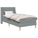 vidaXL Cadre de lit avec matelas Gris clair 100 x 200 cm Polyester