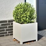 vidaXL Jardinières 2 Pièces blanc 40x40x40 cm acier