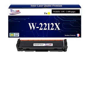 T3AZUR -Toner compatible avec W2212X (207X) pour HP Color LaserJet Pro MFP M282nw M283cdw M283fdn M283fdw - Jaune